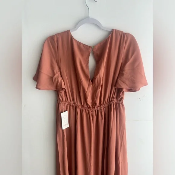 Show Me Your Mumu Emily Empire Waist Flowy Maxi Dress in Mauve Crisp Size Medium - Picture 4 of 4